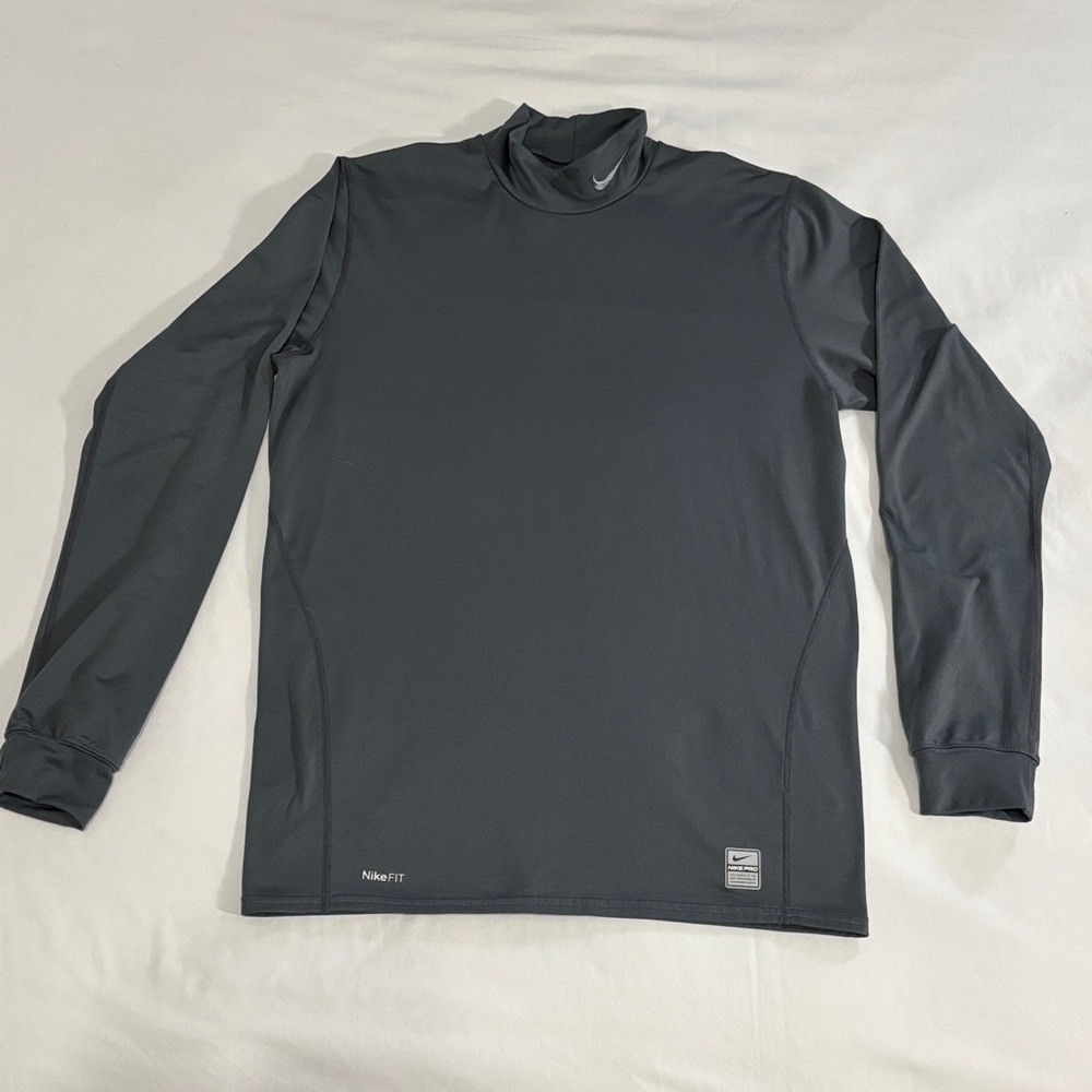 Nike Pro Dark Gray Performance Long Sleeve Shirt L